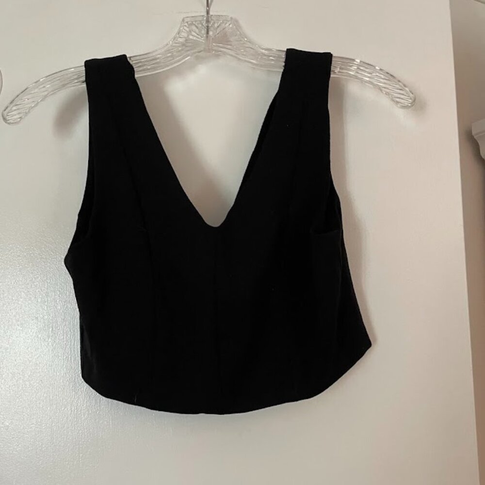 Black Crop Top-Dressy